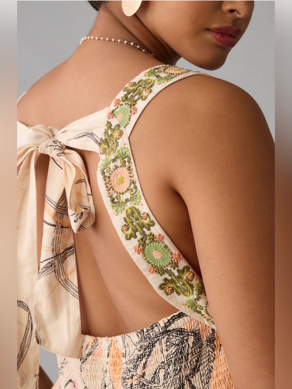 Anthropology Square Neck Floral Tiered Maxi Dress S - Picture 3 of 9